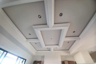 large white elegant luxury custom detailed coffered ceiling