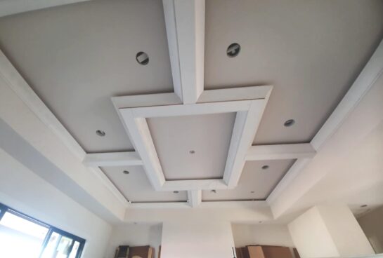 large white elegant luxury custom detailed coffered ceiling