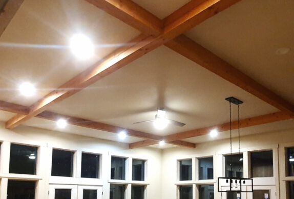 custom wooden accent beams in the country and mountain