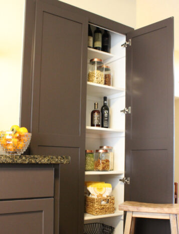 built-in custom dark wood pantry closet